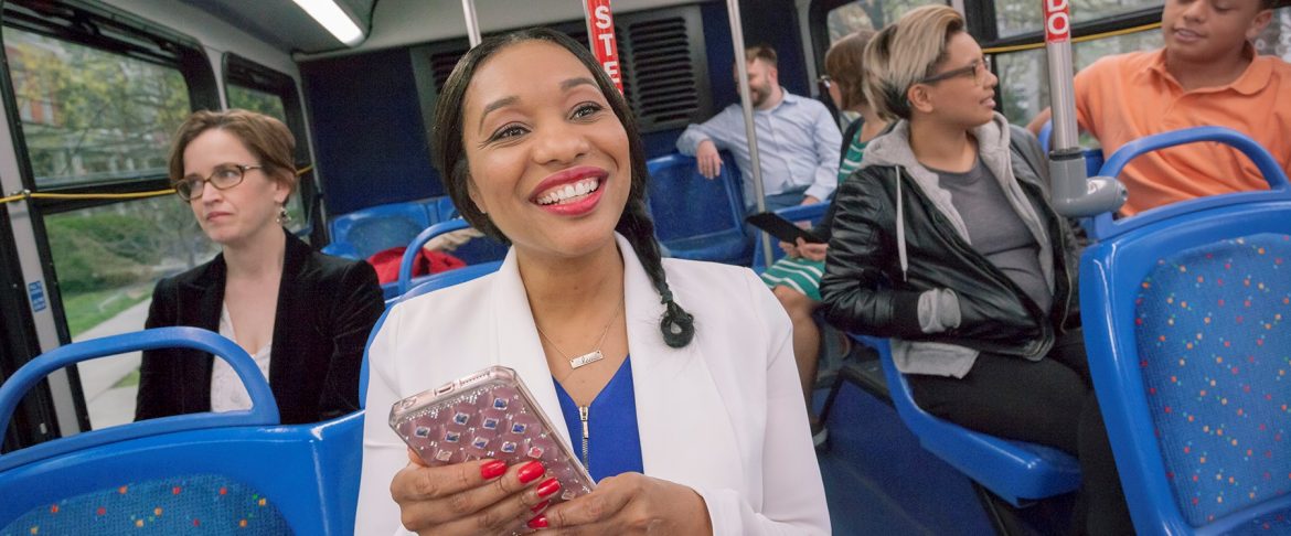 Greater Richmond Transit Company. People sitting on a bus.
