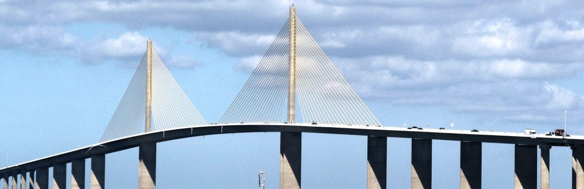 A side view of the Sunshine Skyway Bridge for a feature on American Composites Manufacturers Association