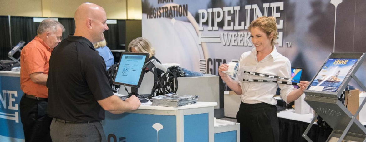 Geospatial Information & Technology Association booth at a conference.