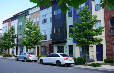 Hyattsville, Maryland arts district townhouses.