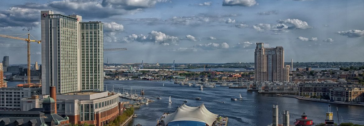 Sustainable Maryland, Baltimore area aerial photo.