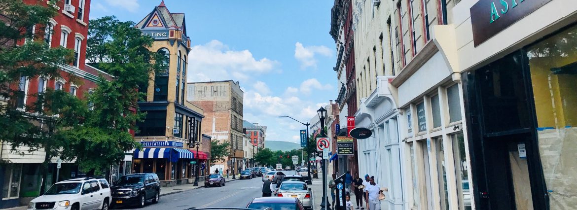 Poughkeepsie New York main street looking west.