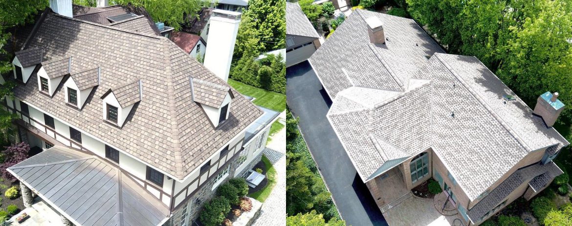 G Fedale Roofing & Siding example of work home with their sign in the yard out front.