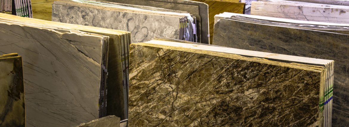 Agco Inc. Craftmark Solid Surfaces Inc. slabs in the showroom.