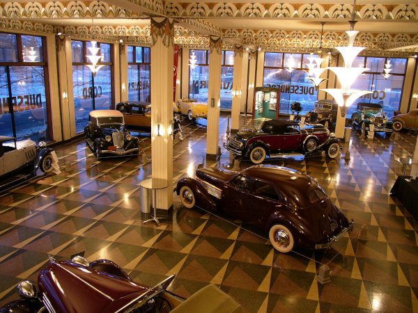 Auburn, Indiana Duesenberg museum showroom.