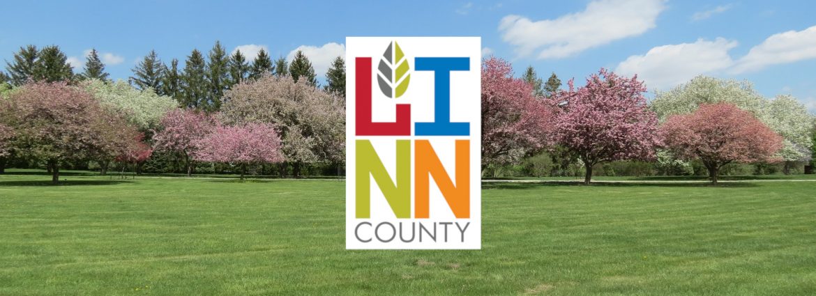 Linn County, IA park photo with the Linn County logo.
