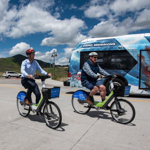 Summit County, Utah E-Bike Riders and the E-Bus