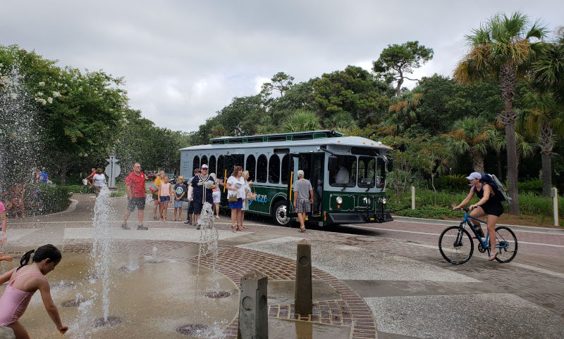Hilton Head Islands, South Carolina Trolley Stop.