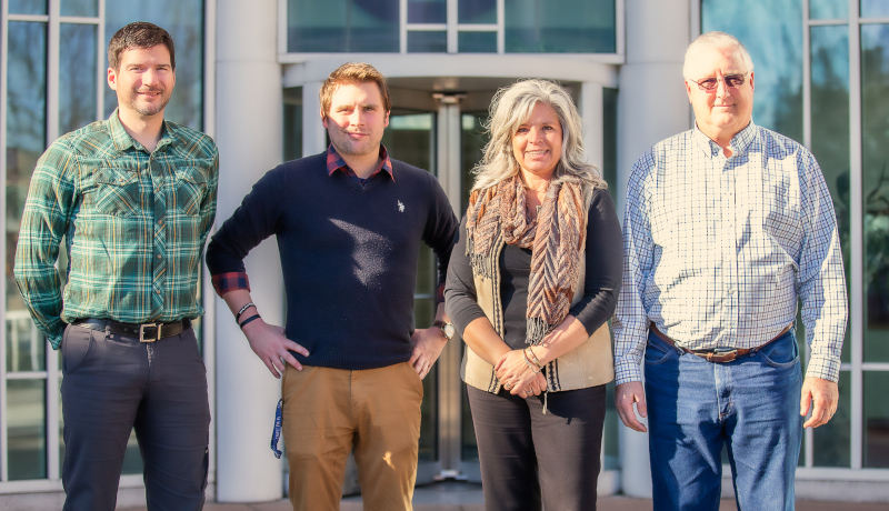 Klamath County, Oregon group photo of Jeremy Morris, Public Works Director, Andrew Stork, Operations Manager, Klamath County Economic Development, Stephanie Brown, Manager of Community Development , and Mark Gallagher, Planning Director.