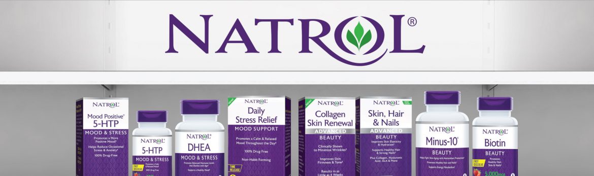 Natrol LLC product lineup and logo.