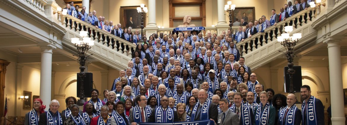 Georgia Municipal Association, group photo on a staircase.