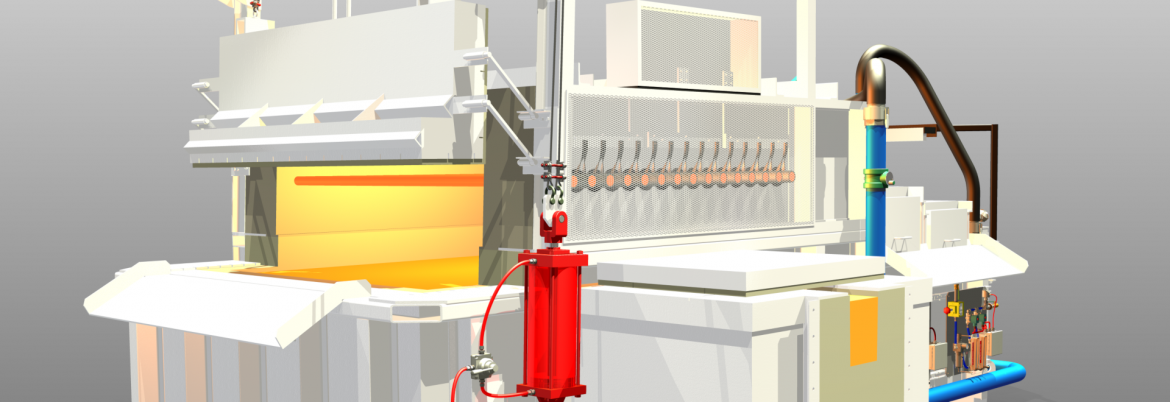 The Schaefer Group 3D rendering of an electric Melter Holder machine.
