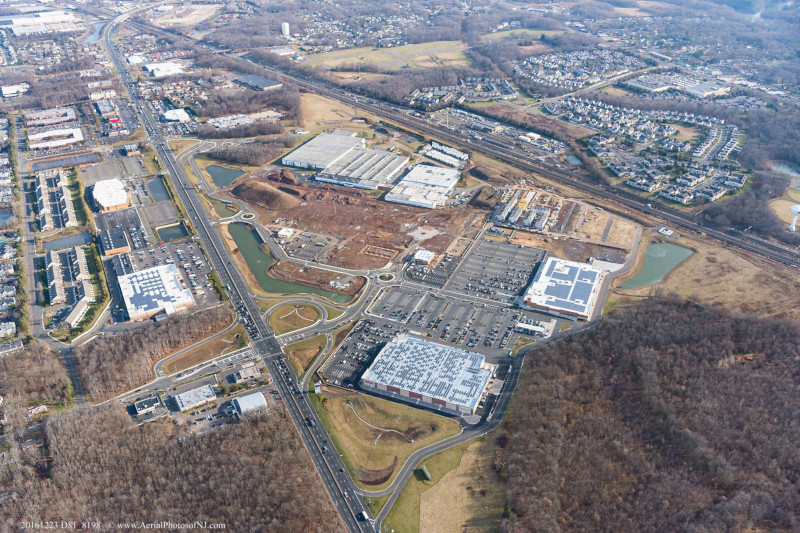 North Brunswick, New Jersey, NJ, aerial view of transit village.