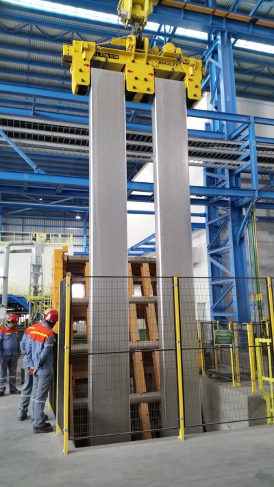 Bradley Lifting Corporation Double T Ingot suspended in the air.