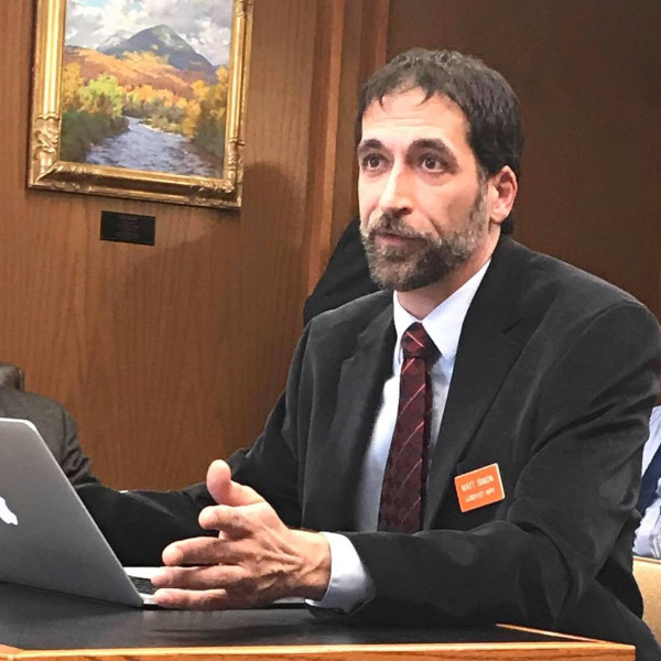 Matt Schweich testifying in New Hampshire as part of the Marijuana Policy Project.