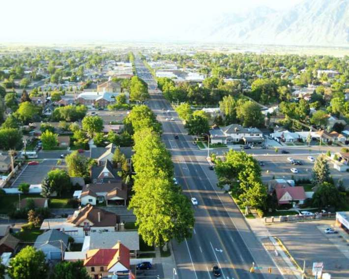Spanish Fork, Utah Main Street aerial