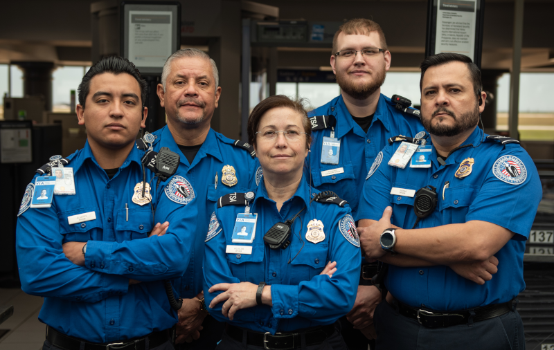 Valley International Airport, TSA employees in a group for a photo.