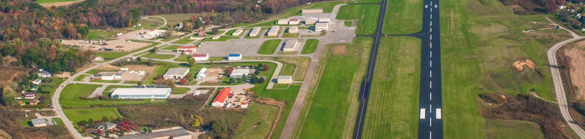 Indiana County Jimmy Stewart Airport aerial view.