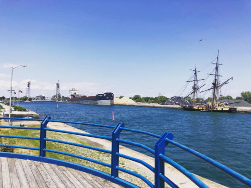 Port Colborne, Ontario view of water and boats.
