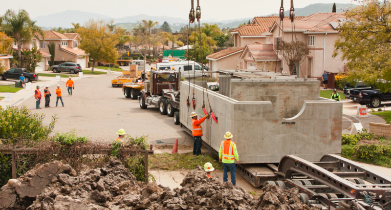 Santee, California Mast Park construction.