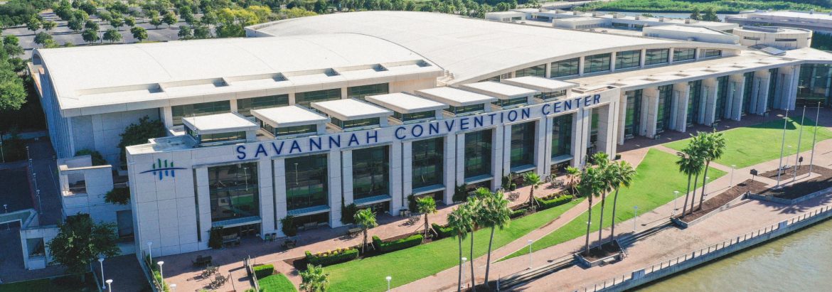 Savannah Convention Center, SCC, aerial view of the building.