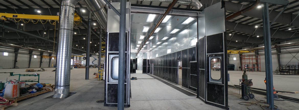 Weberlane Manufacturing sand blast and powder coat line.