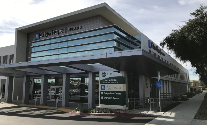 Upland, California hospital entrance.