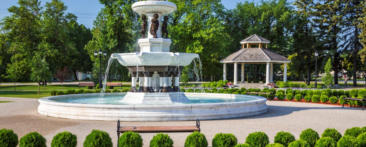 Winkler, Manitoba Bethel Heritage Park Fountain.