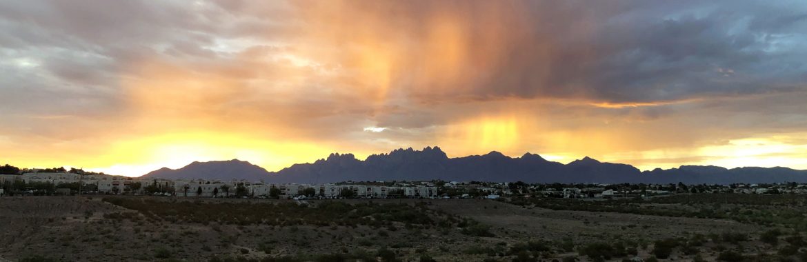 Las Cruces, New Mexico Organ Mountains at sunset.