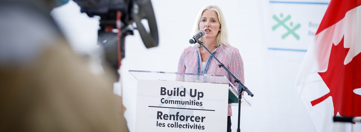 Minister of Infrastructure and Communities Catherine McKenna makes an announcement about flexibilities for the Investing in Canada Infrastructure Plan, at the Boys and Girls Club of Ottawa, Ontario, on Wednesday, August 5th, 2020.