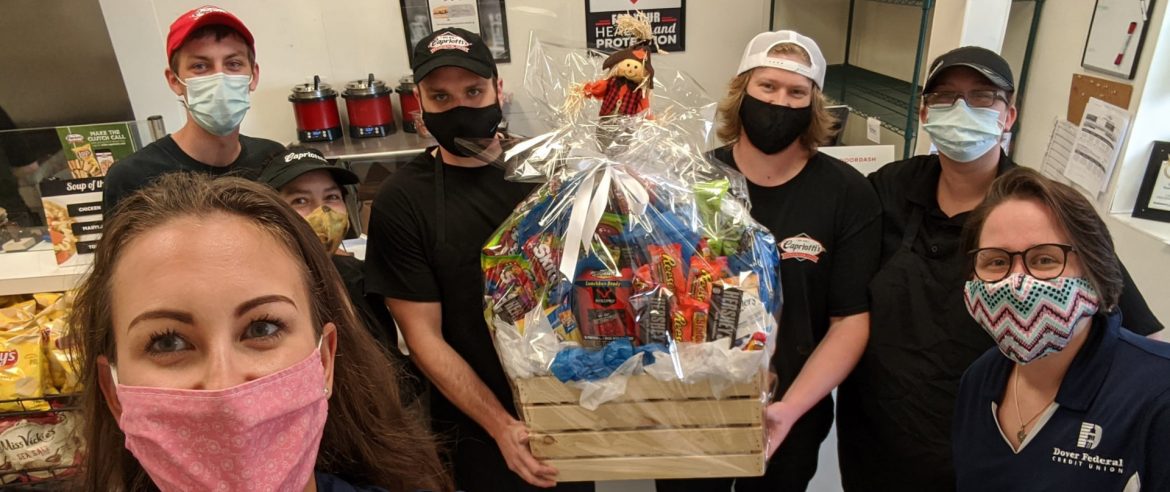 Dover Federal Credit Union-DFCU group with gift basket