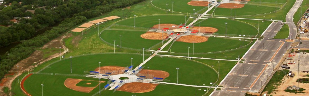 San Angelo, Texas Texas Bank Sports Complex aerial view of fields
