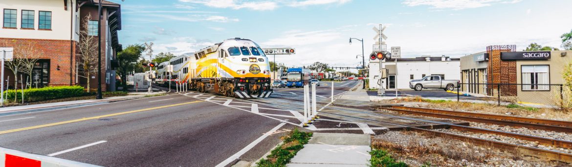 Florida Department of Transportation FDOT train at a crossing