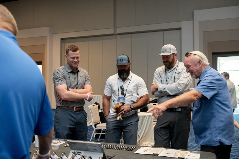 From left at PCCA's Annual Exhibit & Breakfast, Justin Kowal, BRON; Jason Tyler, Brooks Construction Co.; Nick Anderson, Anderson Underground; and Ron Hall, BRON.